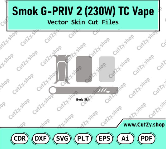 Smok G-PRIV 2 230W TC Vape Vector Skin Cut Files