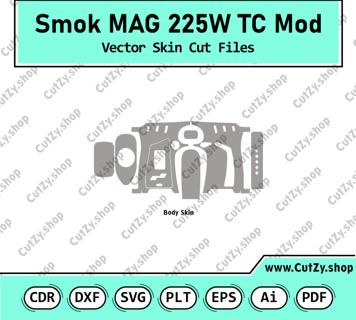 Smok MAG 225W TC Mod Vector Skin Cut Files