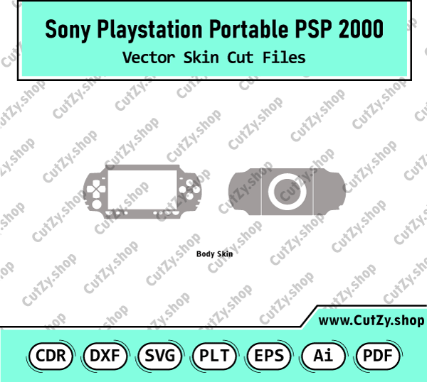 Sony Playstation Portable PSP 2000 Vector Skin Cut Files