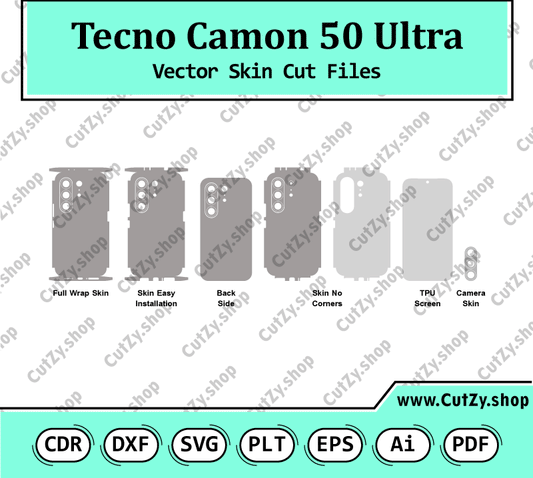 Tecno Camon 50 Ultra Vector Skin Cut Files
