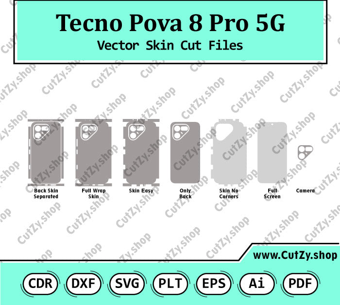 Tecno Pova 8 Pro 5G Vector Skin Cut Files