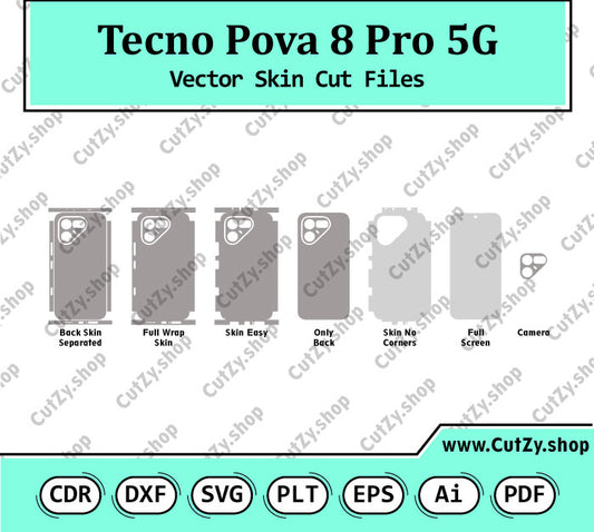 Tecno Pova 8 Pro 5G Vector Skin Cut Files