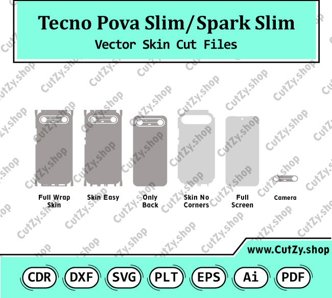 Tecno Pova Slim Tecno Spark Slim Vector Skin Cut Files