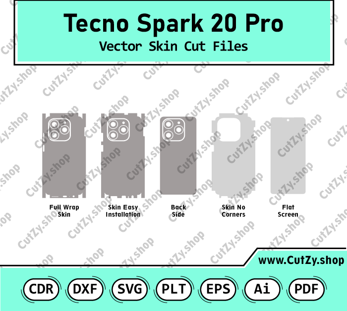 Tecno Spark 20 Pro Vector Skin Cut Files