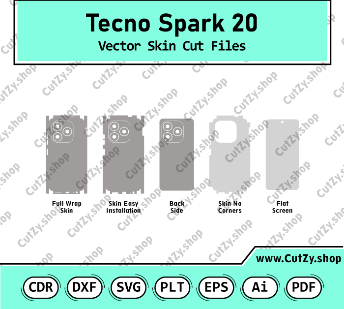 Tecno Spark 20 Vector Skin Cut Files