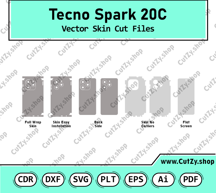 Tecno Spark 20C Vector Skin Cut Files