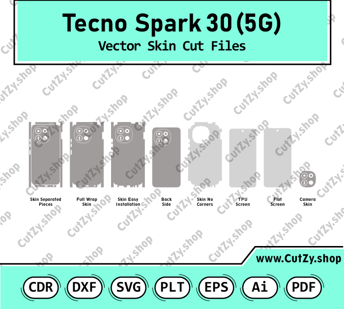 Tecno Spark 30 5G Vector Skin Cut Files