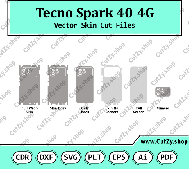 Tecno Spark 40 4G Vector Skin Cut Files