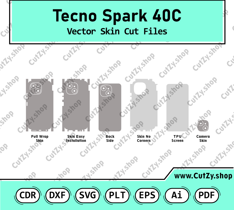 Tecno Spark 40C Vector Skin Cut Files