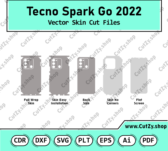 Tecno Spark Go 2022 Vector Skin Cut Files