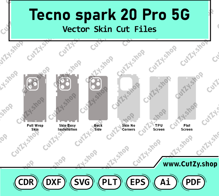 Tecno spark 20 Pro 5G Vector Skin Cut Files