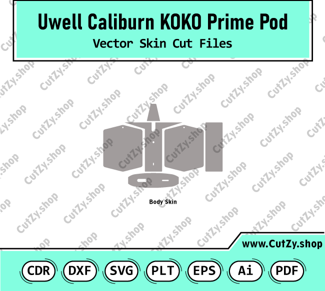 Uwell Caliburn KOKO Prime Pod Kit Vector Skin Cut Files