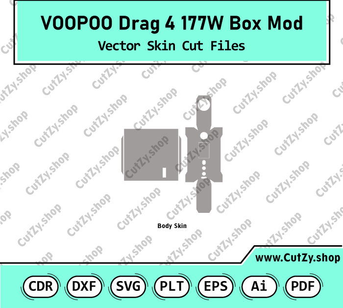 VOOPOO Drag 4 177W Box Mod Vector Skin Cut Files
