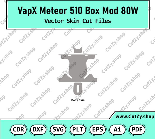 VapX Meteor 510 Box Mod 80W Vector Skin Cut Files