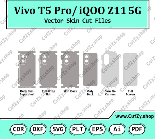 Vivo T5 Pro-iQOO Z11 5G Vector Skin Cut Files