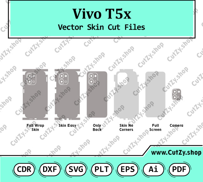 Vivo T5x Vector Skin Cut Files