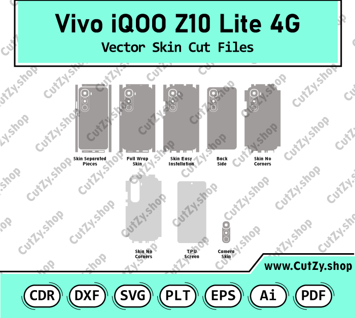 Vivo iQOO Z10 Lite 4G Vector Skin Cut Files -