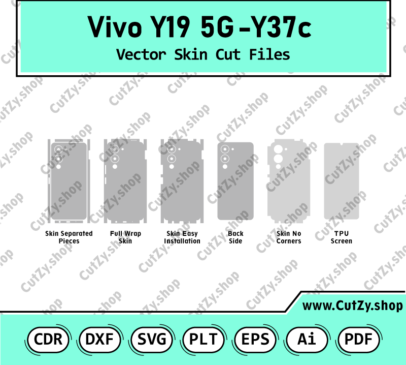 Vivo Y19 5G-Y37c Vector Skin Cut Files