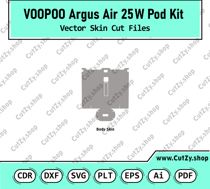 Voopoo Argus Air 25W Pod System Kit Vector Skin Cut Files