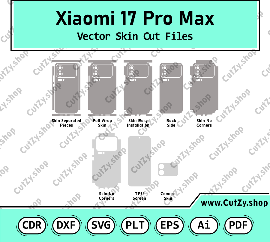 Xiaomi 17 Pro Max Vector Skin Cut Files