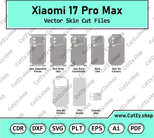 Xiaomi 17 Pro Max Vector Skin Cut Files