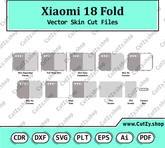 Xiaomi 18 Fold Vector Skin Cut Files