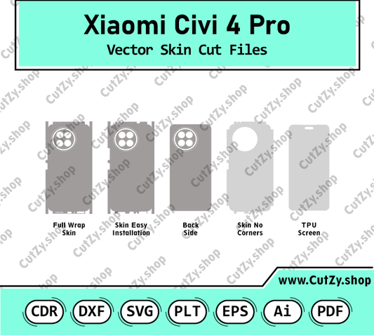 Xiaomi Civi 4 Pro Vector Skin Cut Files