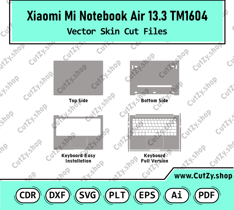 Xiaomi Mi Notebook Air 13.3 TM1604 Vector Skin Cut Files Template