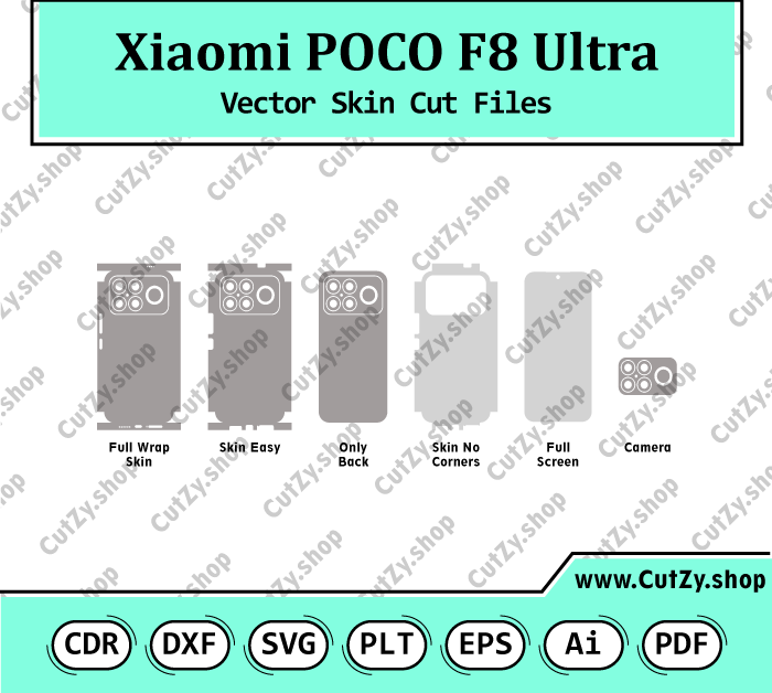 Xiaomi POCO F8 Ultra Vector Skin Cut Files