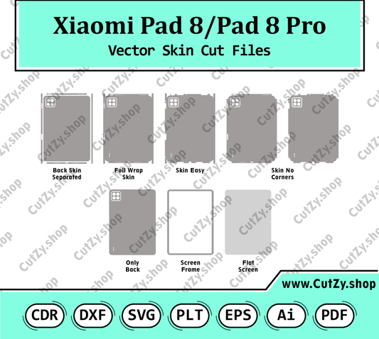Xiaomi Pad 8 -Xiaomi Pad 8 Pro Vector Skin Cut Files
