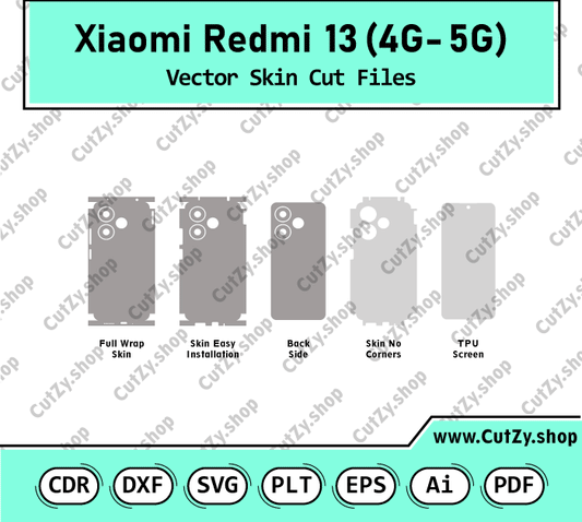 Xiaomi Redmi 13 (5G-4G) Vector Skin Cut Files