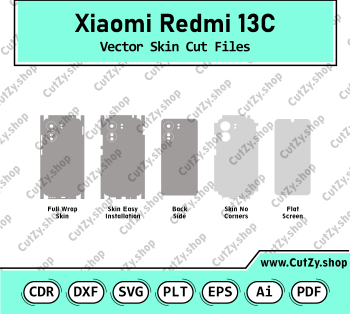Xiaomi Redmi 13C Vector Skin Cut Files