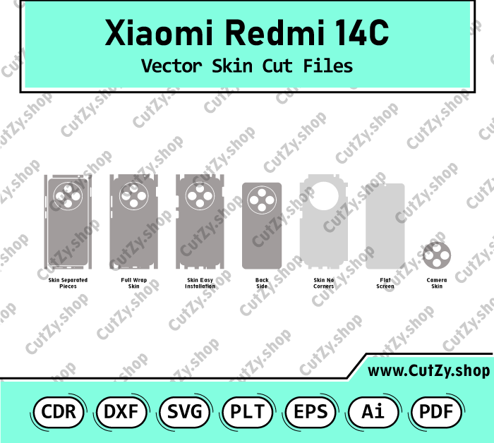 Xiaomi Redmi 14C Vector Skin Cut Files