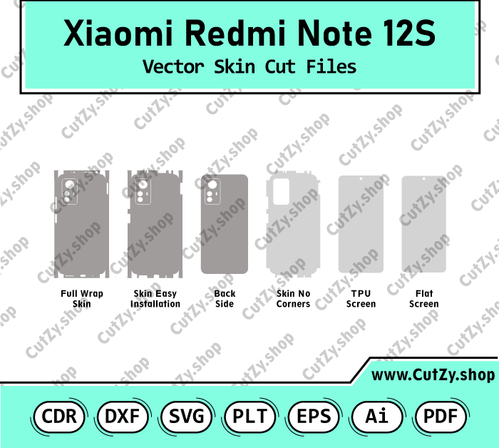 Xiaomi Redmi Note 12S Vector Skin Cut Files