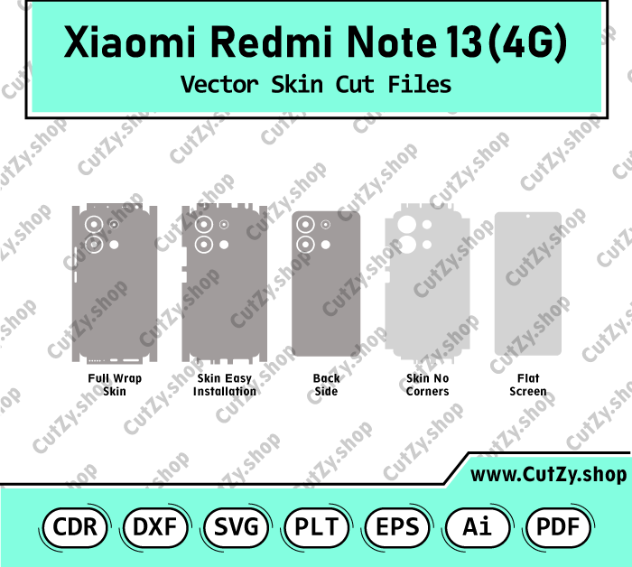 Xiaomi Redmi Note 13 4G Vector Skin Cut Files