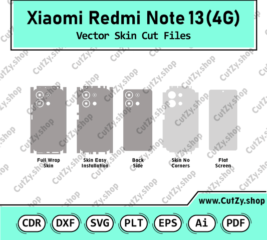 Xiaomi Redmi Note 13 4G Vector Skin Cut Files