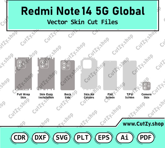 Xiaomi Redmi Note 14 5G Global Vector Skin Cut Files