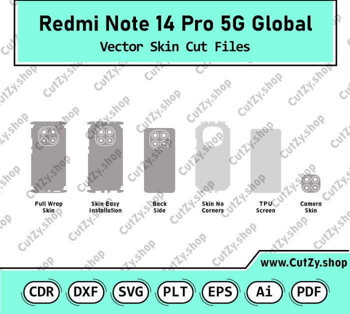 Xiaomi Redmi Note 14 Pro 5G (Global) Vector Skin Cut Files