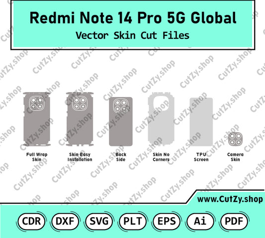 Xiaomi Redmi Note 14 Pro 5G (Global) Vector Skin Cut Files