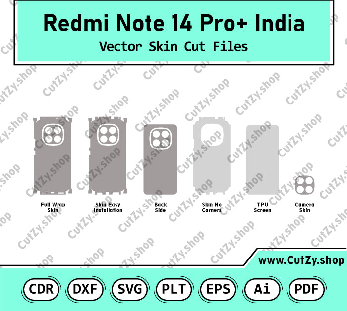 Xiaomi Redmi Note 14 Pro+ India Vector Skin Cut Files