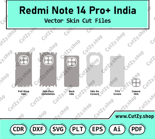 Xiaomi Redmi Note 14 Pro+ India Vector Skin Cut Files