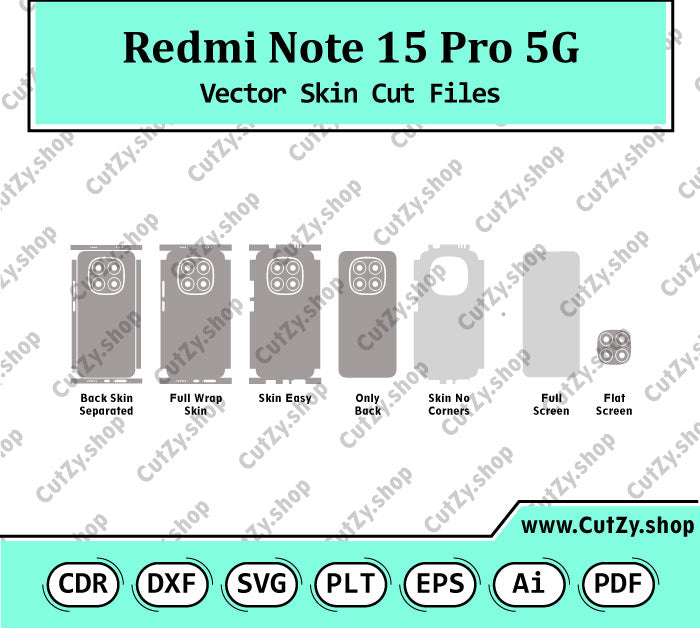 Xiaomi Redmi Note 15 Pro 5G Vector Skin Cut Files