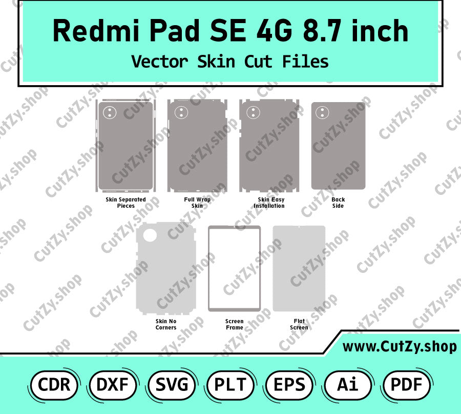 Xiaomi Redmi Pad SE 4G 8.7 inch Vector Skin Cut Files