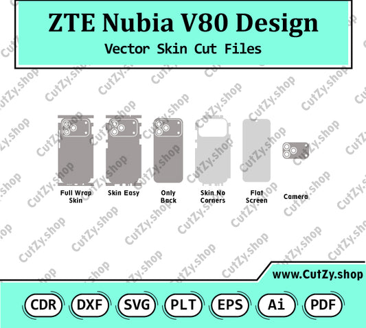 ZTE Nubia V80 Design Vector Skin Cut Files