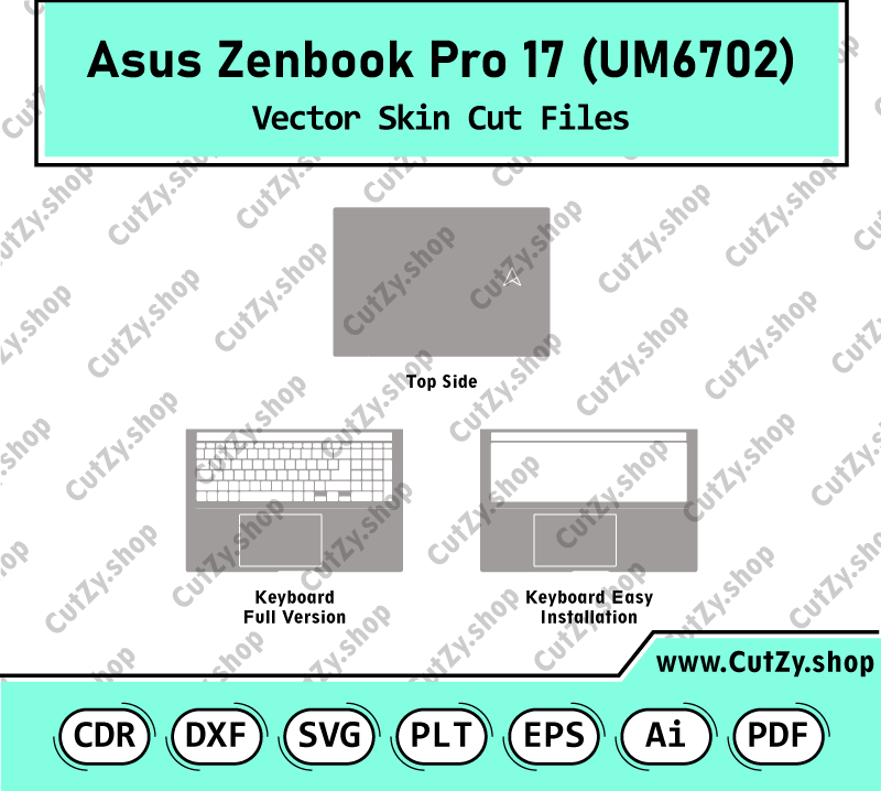 Asus Zenbook Pro 17 (UM6702) Vector Skin Cut Files