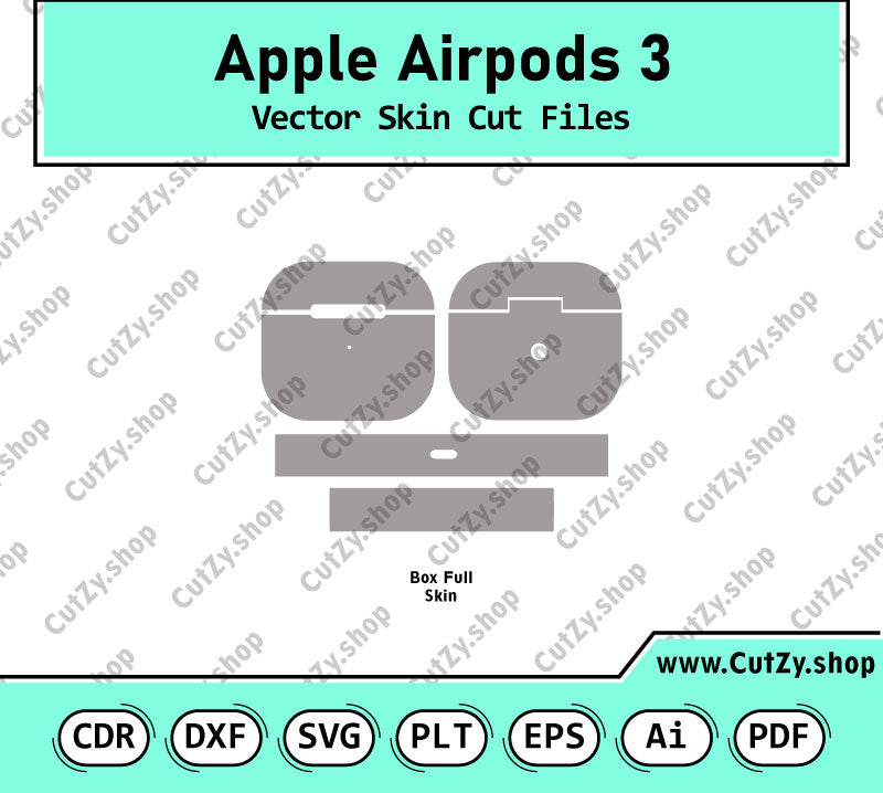 Apple AirPods 3 Vector Skin Cut Files Template