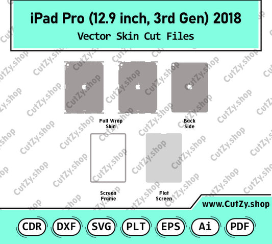 iPad Pro (12.9-inch, 3rd generation) 2018  WIFI Only Vector Skin Cut Files