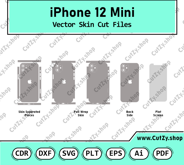 iPhone 12 Mini Vector Skin Templates