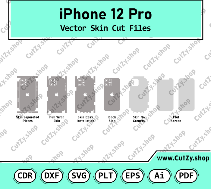 iPhone 12 Pro Vector Skin Cut Files
