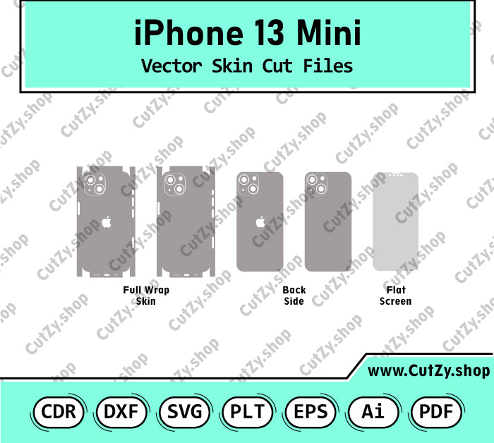 iPhone 13 Mini Vector Skin Templates